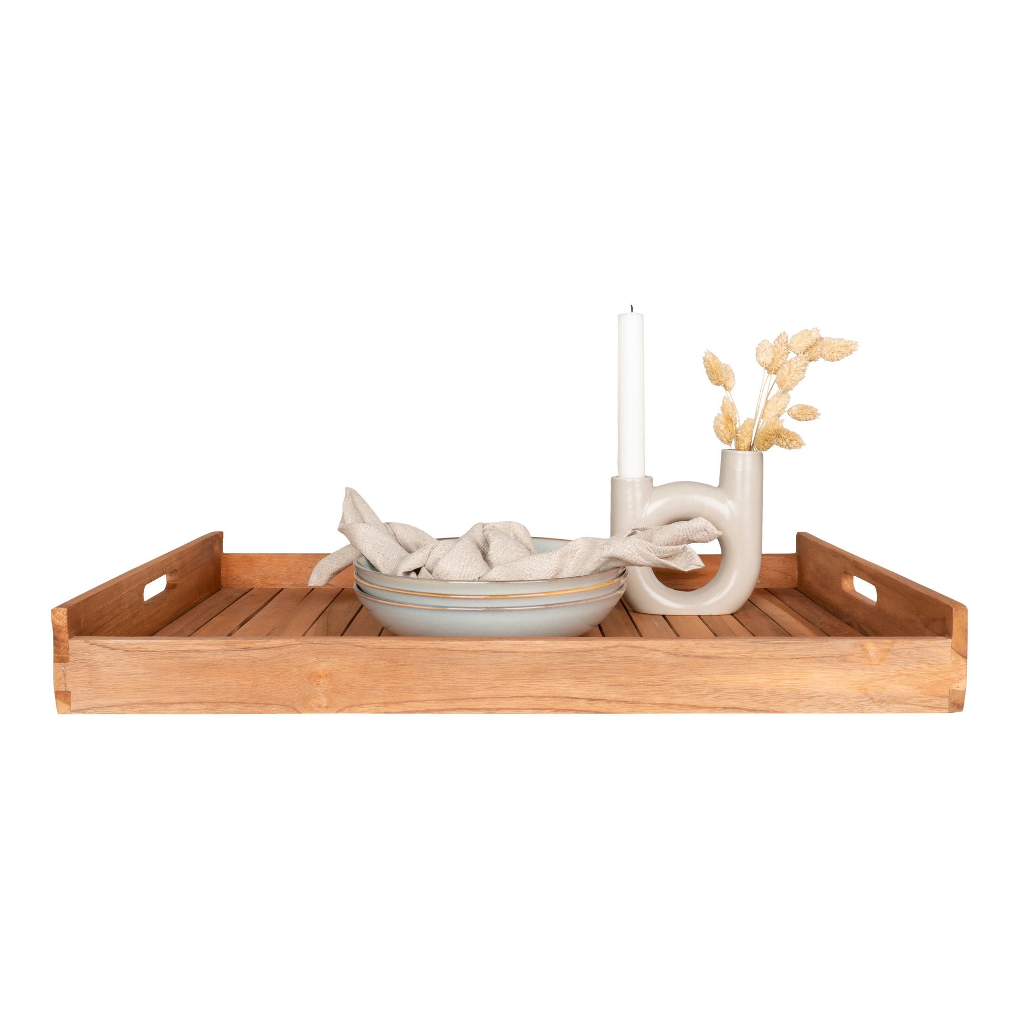 Faro – Tablett aus Teakholz, natur, 58×38 cm